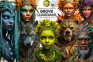 Grove Guardians Fantasy Cliparts, a Person Illustration by ThatsDesignArt