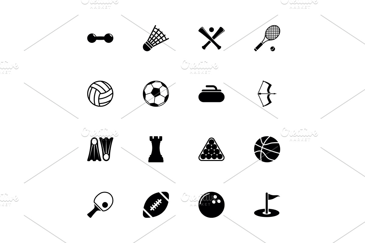 Sport - Flat Vector Icons, an Object Illustration by Artsaba Family