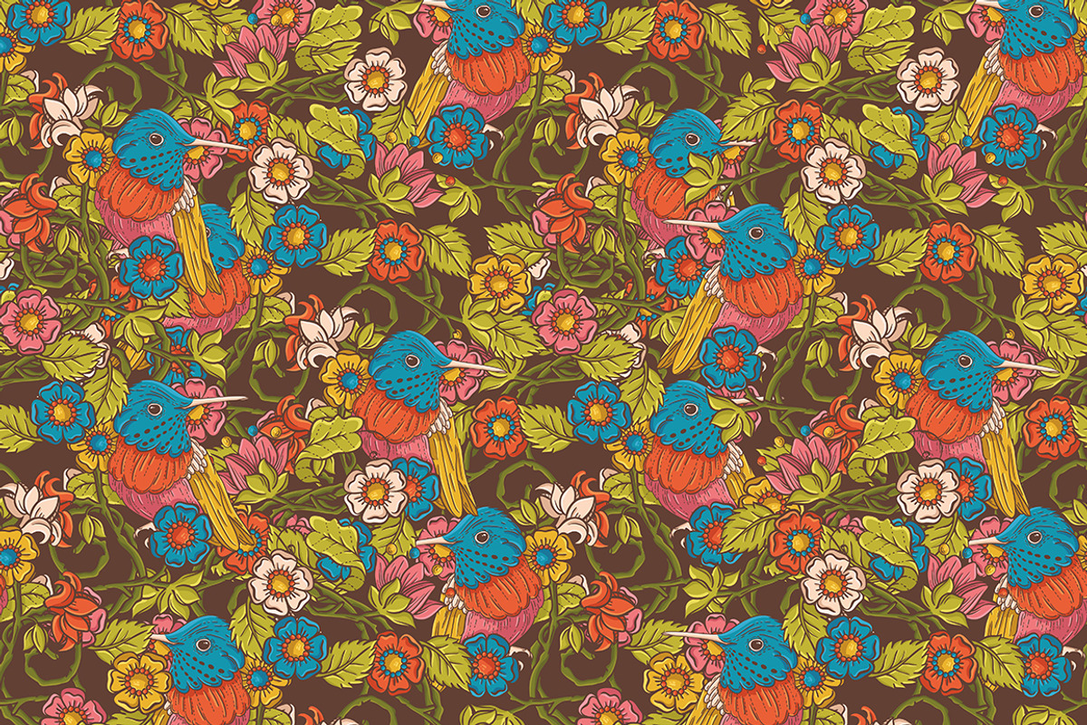 Vintage floral seamless pattern