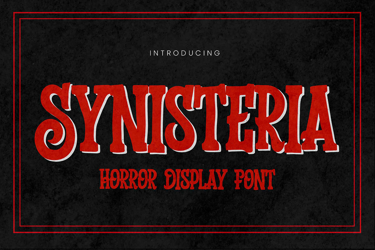 Synisteria - Horror Display Font, a Serif Font by Gassstype (Photo 1 of 8)