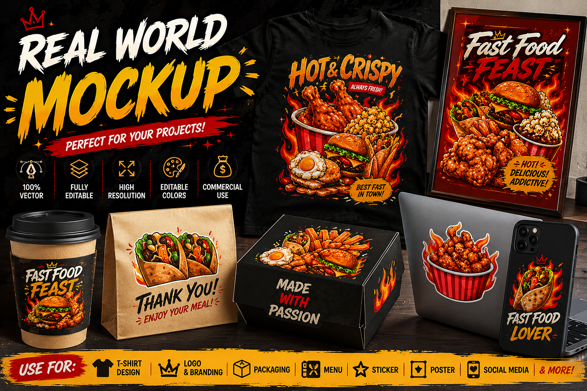 Premium Fast Food Vector Bundle, a Food Illustration by Fortyone (Photo 3 of 3)