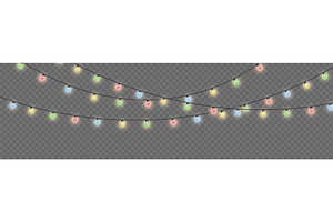 Light color garland. Color Christmas, an Object Illustration by Frogella