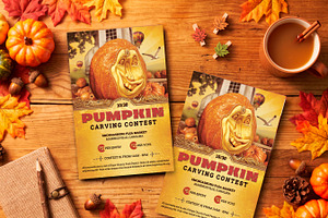 Pumpkin Carving Contest Canva Flyer