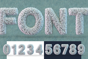 Uppercase furry white font