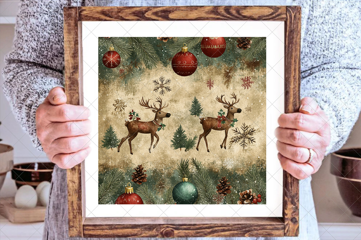 Vintage Christmas Paper Sublimation, an Illustration by SinaCreation (Photo 4 of 5)