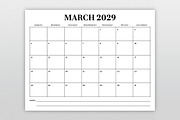 2029 8.5 x 11 Inch Calendar Template, a Stationery Template by Running With Foxes (Thumbnail 2 of 5)