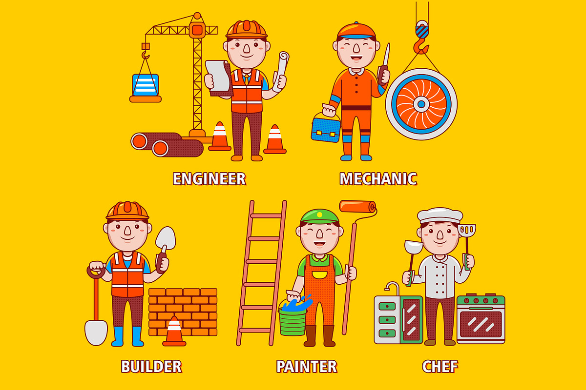 Man Worker Big Bundle Vector Art, an Object Graphic by MEDZ (Photo 8 of 9)