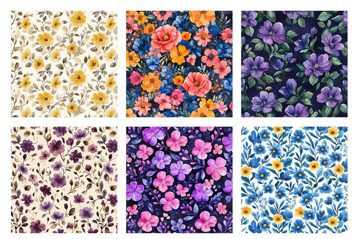 Floral Mother's Day Patterns, an Illustration by SinaCreation (Photo 5 of 5)