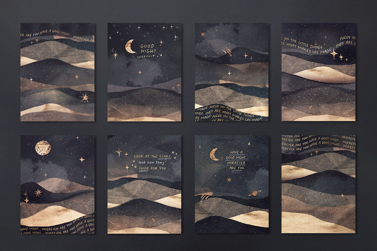 Abstract Landscape & Starry Night, a Texture Graphic by by creative paper (Photo 6 of 16)