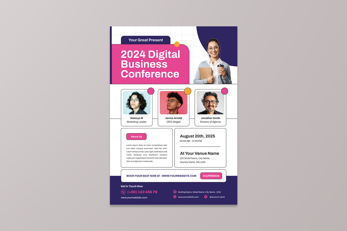Digital Business Conference Flyer, a Flyer Template by MMPixelCraft (Photo 4 of 5)