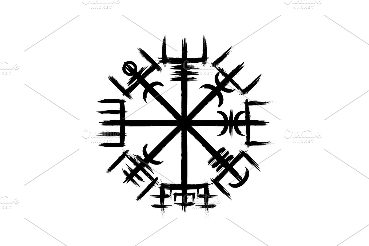 Vegvisir true grunge brushes, an Object Graphic by LongQuattroArt
