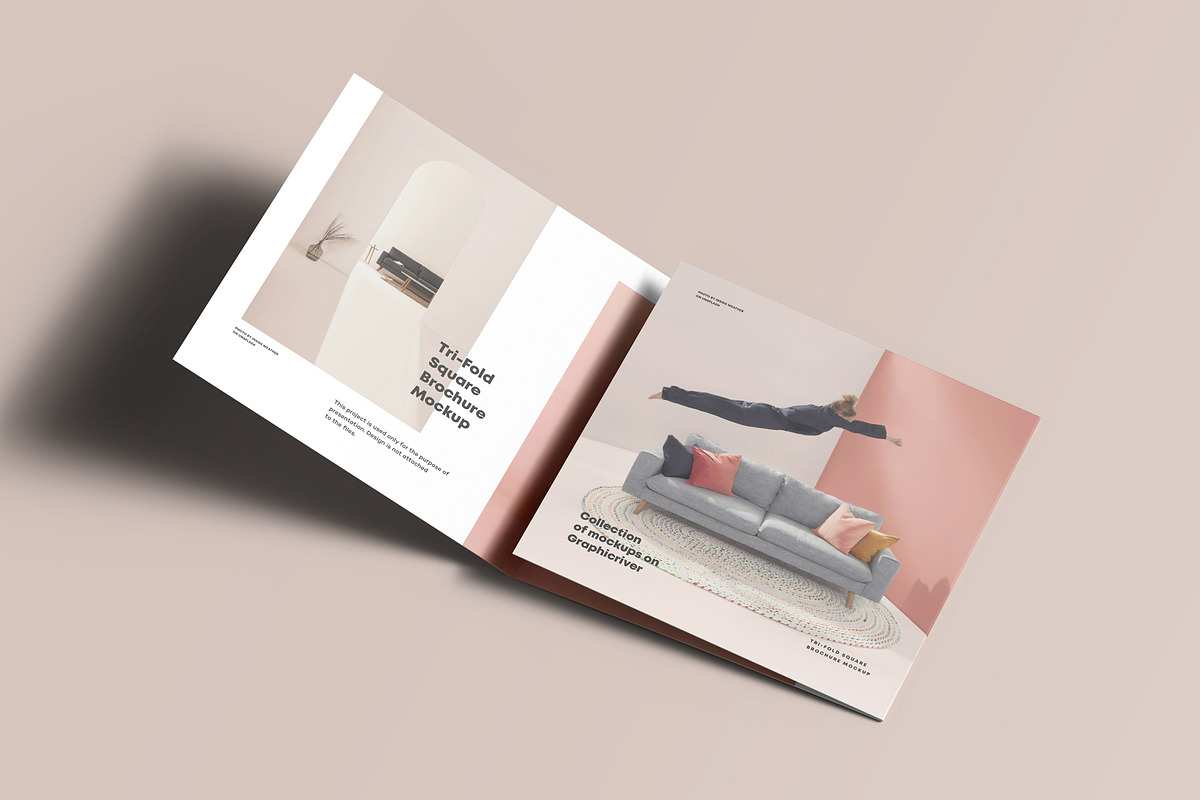 Tri-Fold Square Brochure Mock-up, an Advertising Mockup by Yogurt86 (Photo 11 of 16)