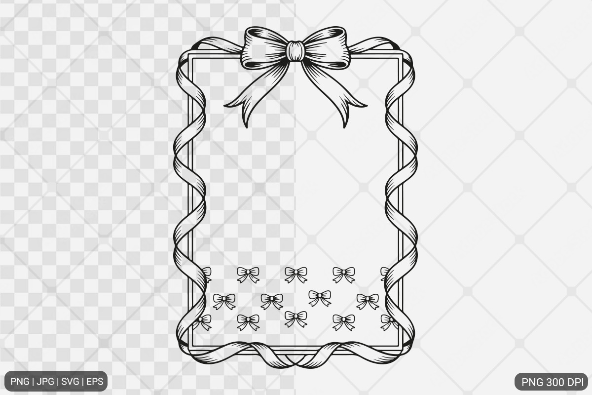Bow Frame SVG PNG Bundle, an Illustration by Actual Pixel (Photo 8 of 19)