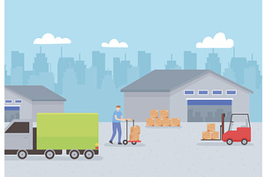 logistic warehouse transport, an Object Illustration by studiogstock