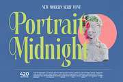 Portrait Midnight Modern Serif, a Sans Serif Font by timelesstype.co (Thumbnail 1 of 15)