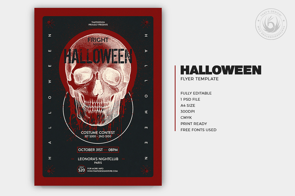 Halloween Flyer Template V25, a Flyer Template by ThatsDesignArt (Photo 2 of 7)