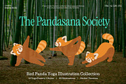 Red Panda Yoga Illustration Set, an Animal Illustration by dosome.my (Thumbnail 1 of 10)