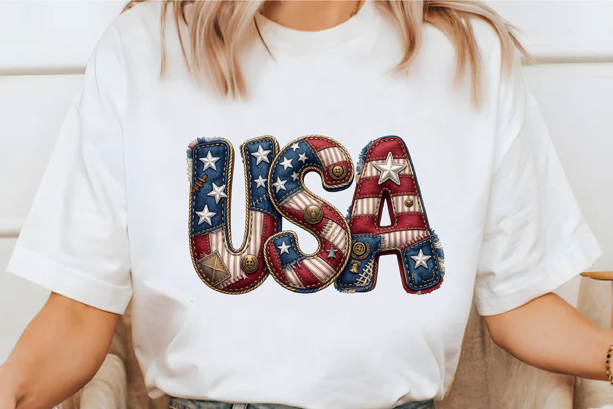 Independence Day USA Patchwork PNG, an Illustration by designcity5 (Photo 2 of 4)