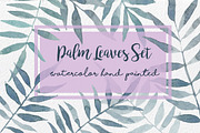 Palm Leaves watercolor hand painted, a Decorative Illustration by MaraquelaStudio (Thumbnail 1 of 4)