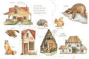 House in the woods, an Illustration by Love Watercolor Store (Thumbnail 5 of 9)