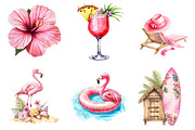 Pink Summer on the Beach Sublimation, an Illustration by DreamArtGraphic (Thumbnail 4 of 4)