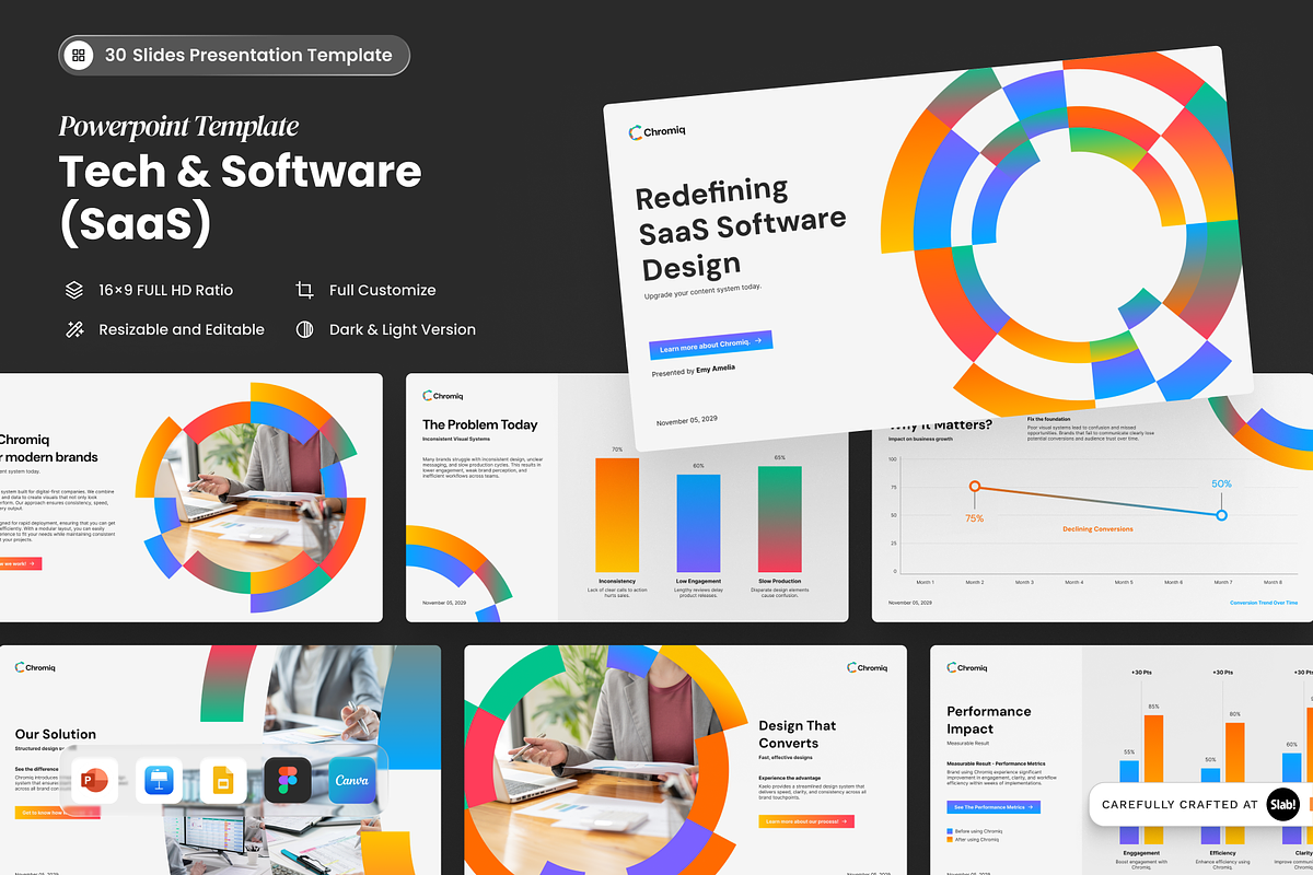 Tech & Software (SaaS) PowerPoint, a Presentation Template by SLAB! Design (Photo 1 of 7)