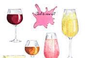 Cheese and wine watercolor, a Food Illustration by Watercolor & sketches (Thumbnail 3 of 5)