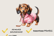 FUN PARTY DACHSHUND CLIPART PACK, an Animal Illustration by Daring Digies (Thumbnail 5 of 7)