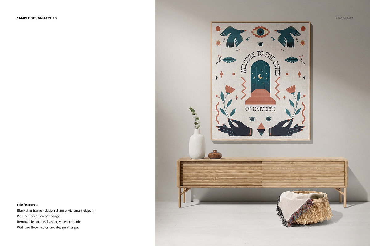 Fringed Woven Throw Blanket Mockup 5, a Household Mockup by creatsy5 (Photo 6 of 12)