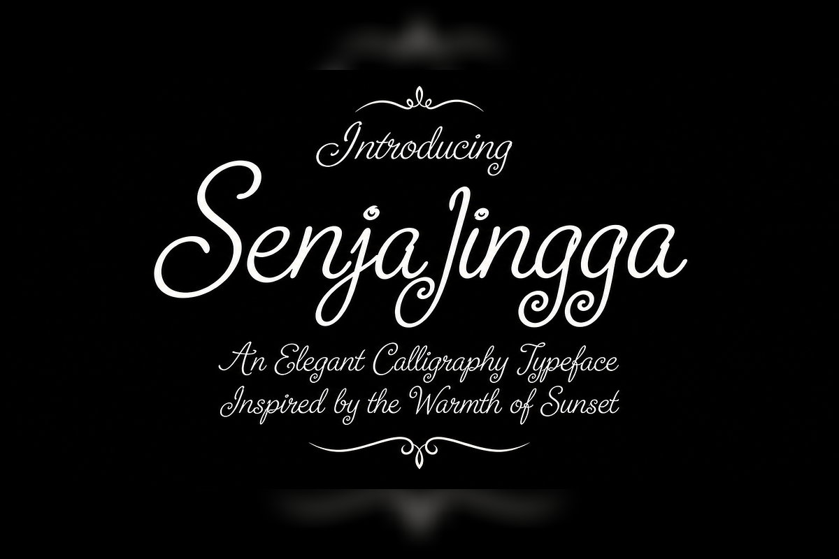 Senja Jingga Romantic Calligraphic, a Script Font by mesuka (Photo 1 of 5)