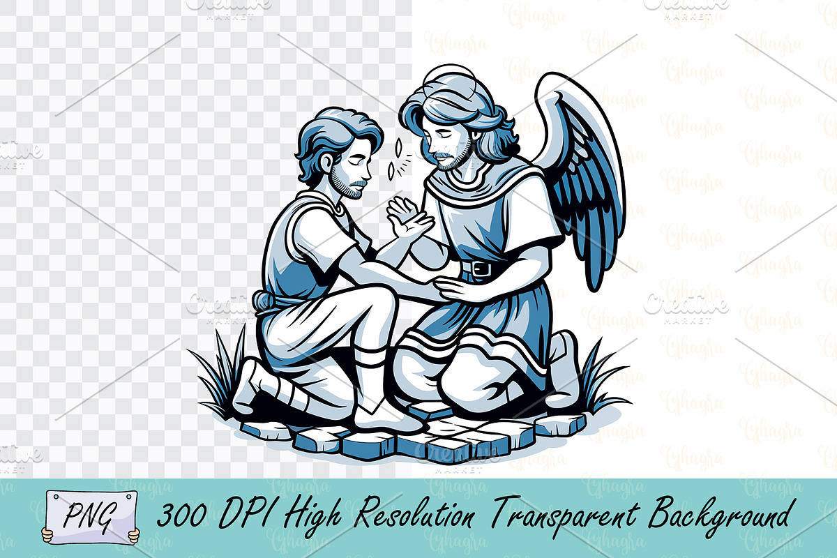 Angel Comforting Jesus Clipart PNG, an Object Illustration by Ghagra (Photo 1 of 3)