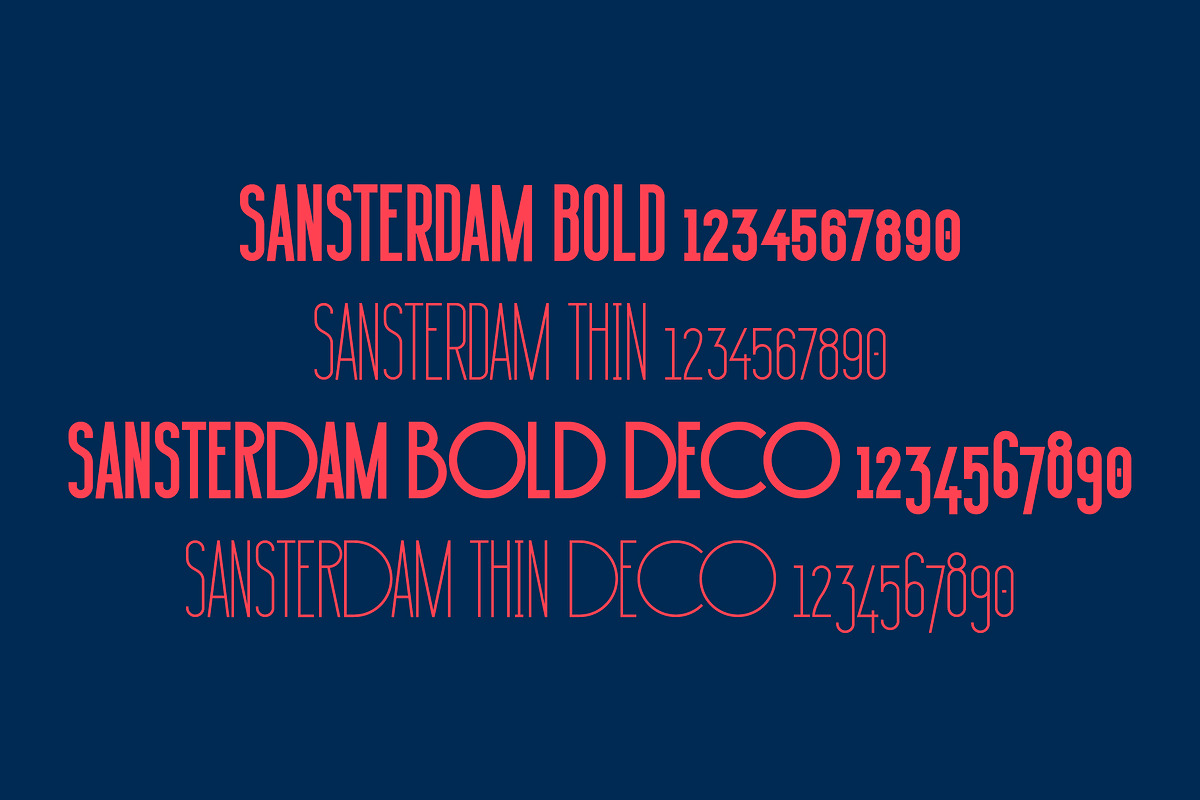 Sansterdam 4 fonts pack, a Sans Serif Font by NREY (Photo 2 of 7)