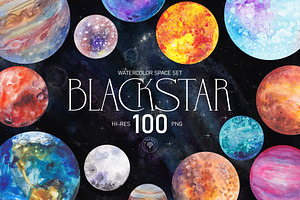 Blackstar - Watercolor Space Set