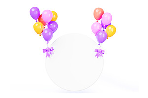 Helium Rainbow Balloons With White