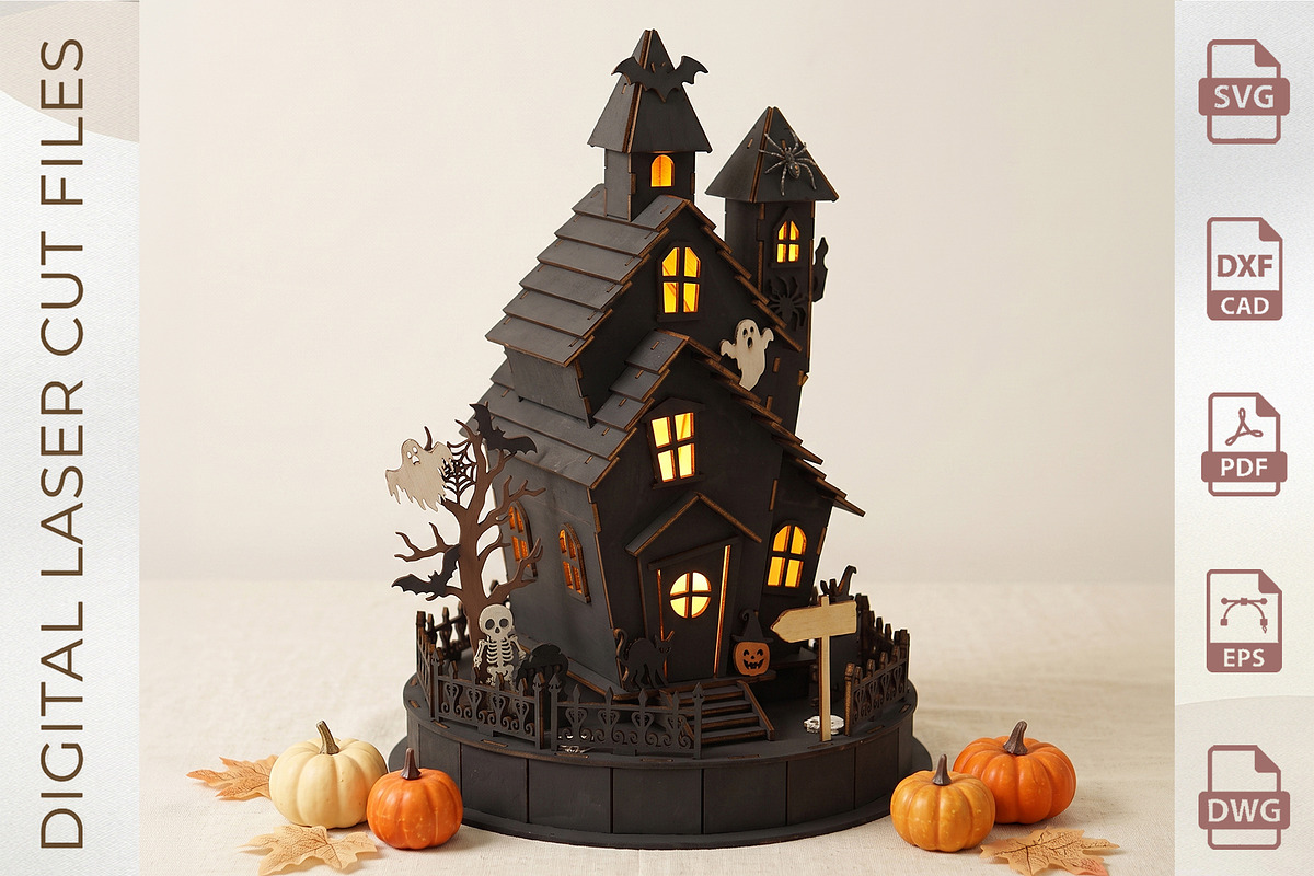 Halloween Haunted House Mansion, an Object Graphic by WoodoraCut (Photo 4 of 9)