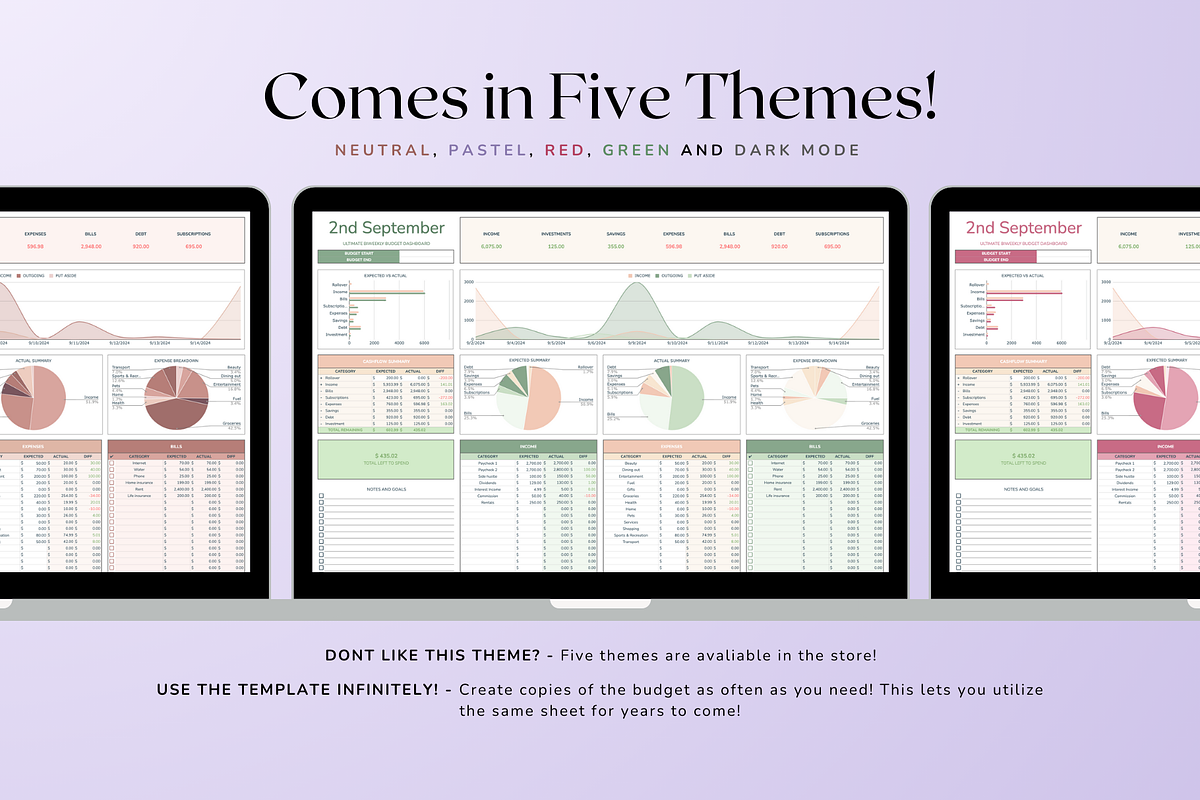 Ultimate Biweekly Budget - Pastel, a Templates & Theme by The Creative Plans co (Photo 2 of 10)