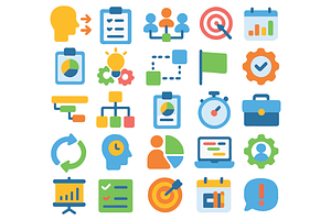 Business Management Icons, an Object Graphic by RT Studio