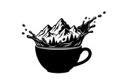 Mountain Coffee Cup Bundle, an Object Illustration by yasushie (Thumbnail 8 of 31)