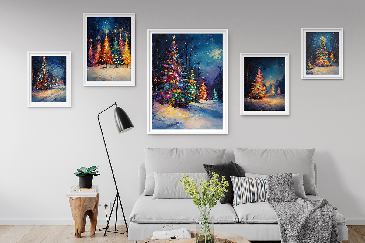 Christmas Tree Night Illustration, a Decorative Illustration by Housui Patterns (Photo 2 of 9)