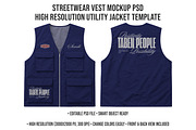 Streetwear Utility Vest Mockup PSD, a Shirt Mockup by std.badboy (Thumbnail 1 of 4)
