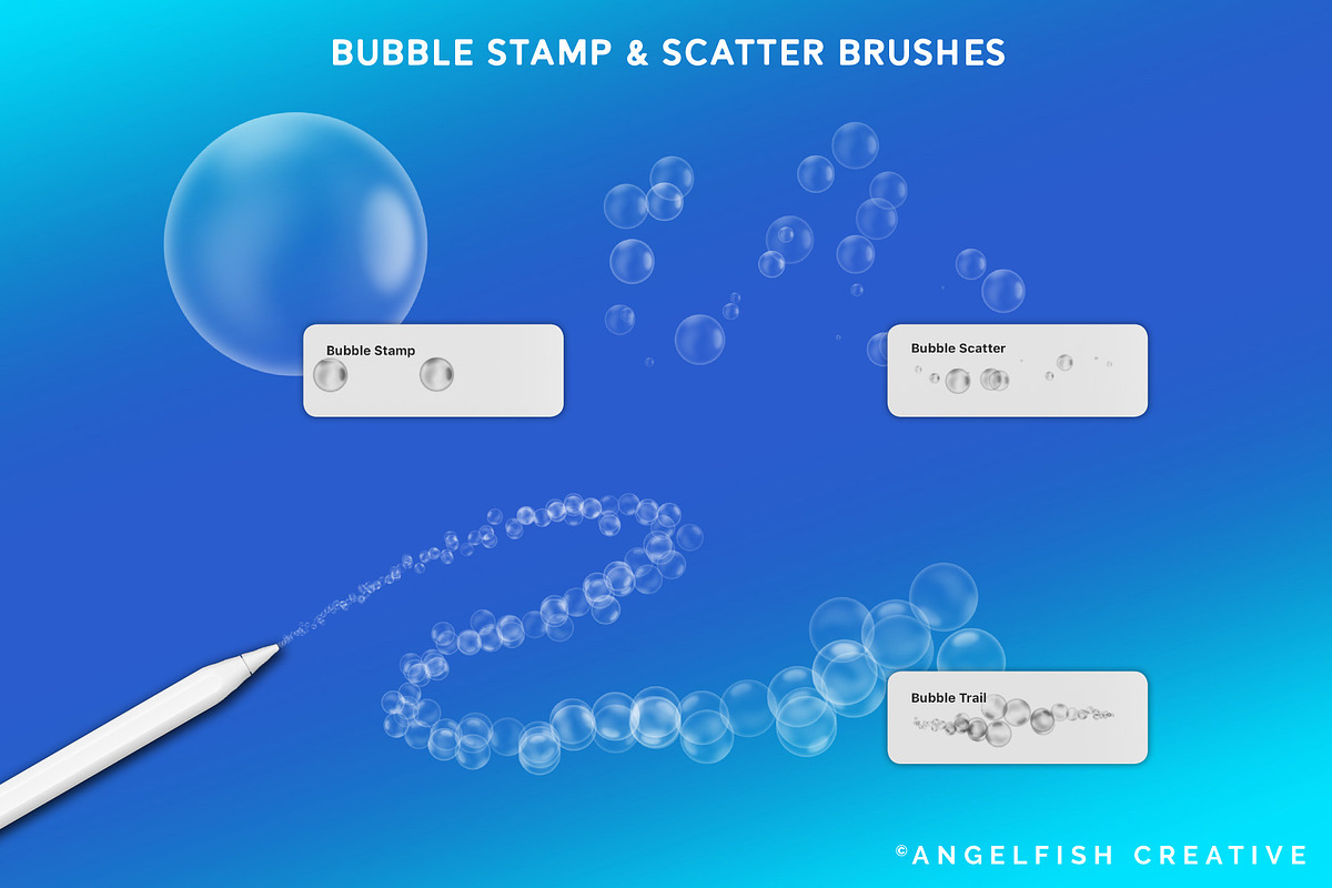 Bubble Pen Brush for Procreate, a Brush Add-On by AngelfishCreative (Photo 3 of 6)