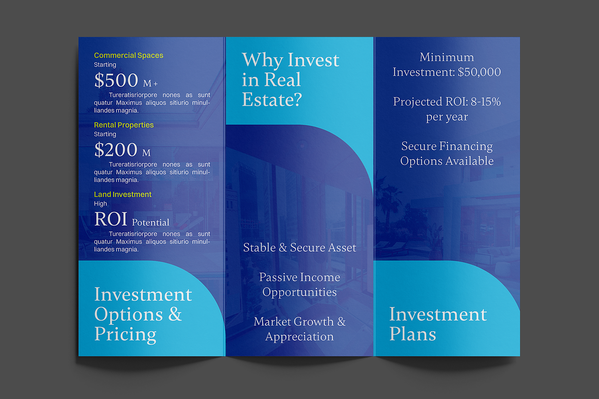 Real Estate Trifold Brochure v4, a Brochure Template by Akreatipe (Photo 2 of 4)