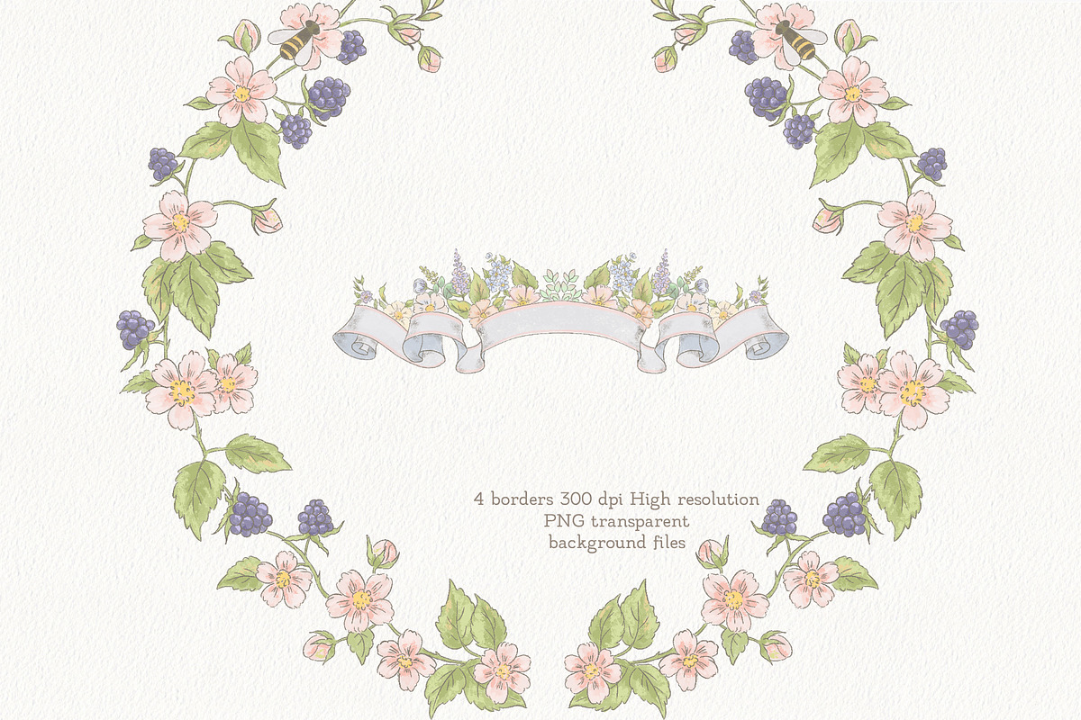 Summer Garden Wedding Set, a Decorative Illustration by AlenaVlasko stock Market (Photo 8 of 10)