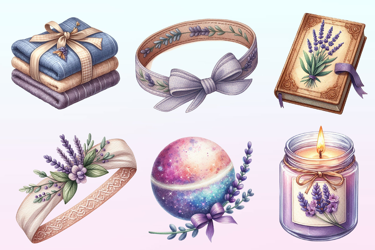 Watercolor Lavender Pamper Time, a Graphic by CitraGraphics (Photo 2 of 4)