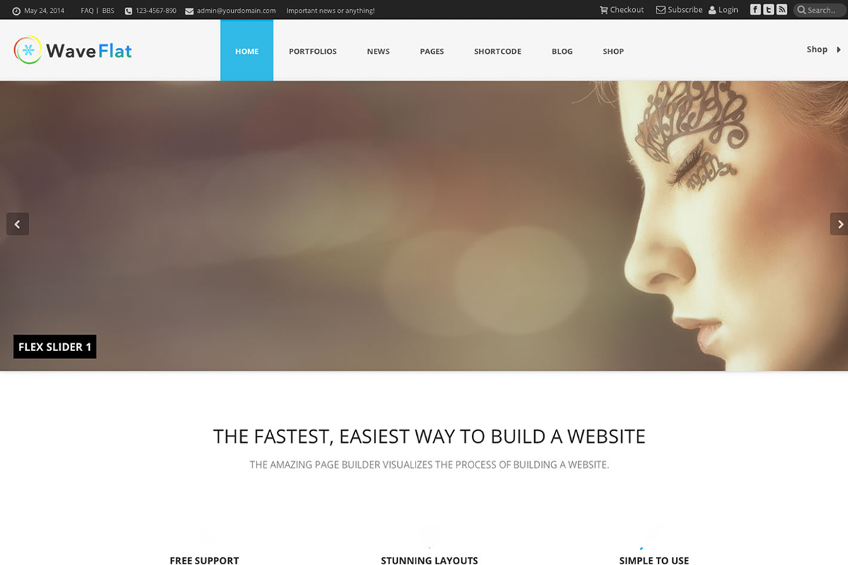 Wave Flat - Mutipurpose Theme, a WordPress Template by wavesnow (Photo 2 of 4)