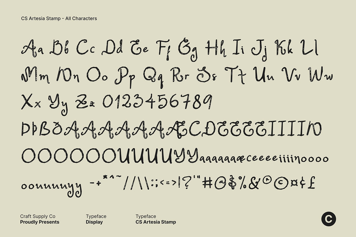 CS Artesia Stamp, a Handwritten Font by Craft Supply Co. (Photo 8 of 8)