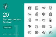 Autumn Harvest Line Icons, an Icon by IconBunny (Thumbnail 1 of 2)