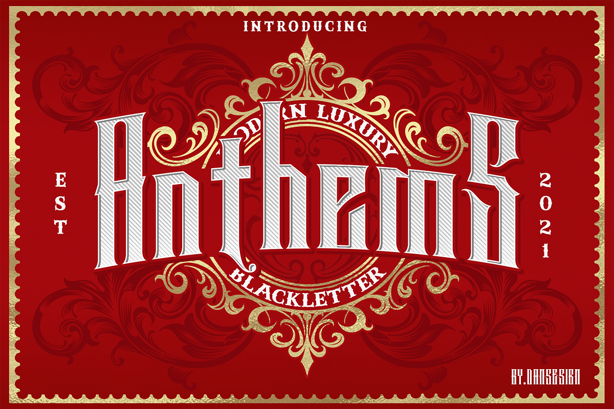 ANTHEMS MODERN BLACKLETTER, a Blackletter Font by dansdesign (Photo 1 of 9)