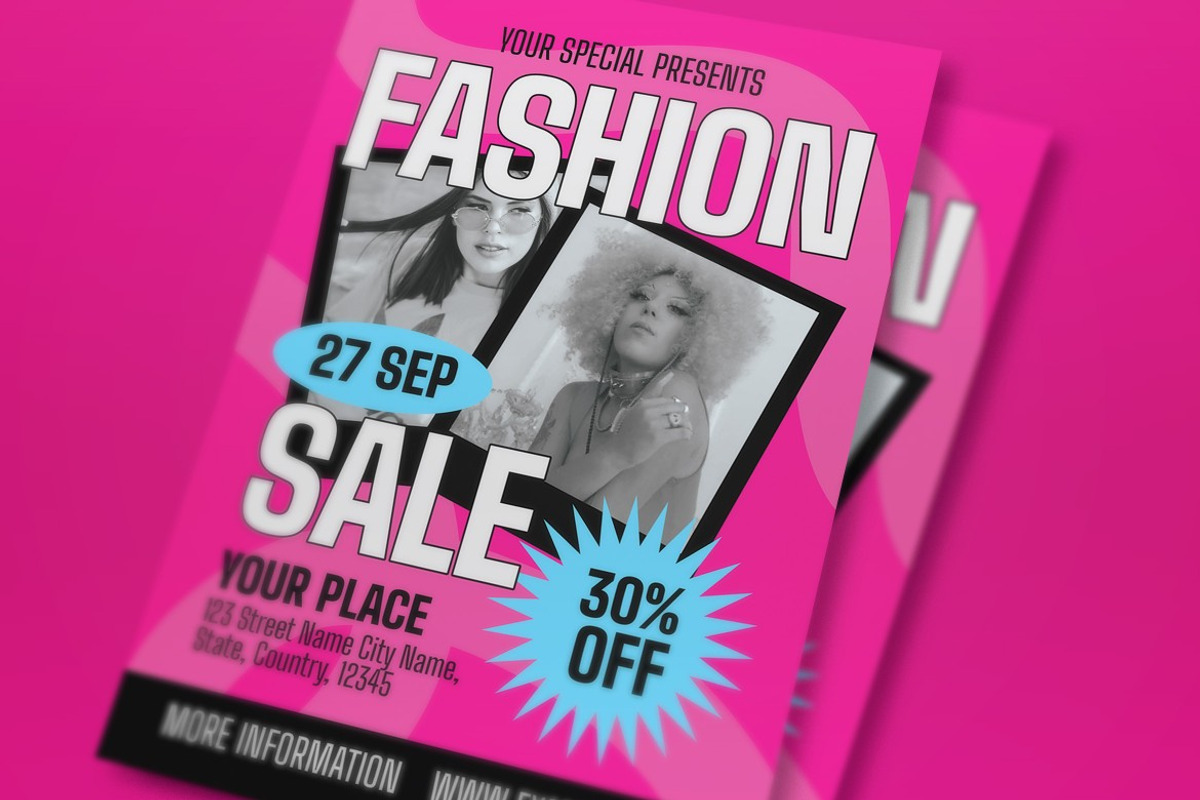 Pink Bold Fashion Sale Flyer Set, a Flyer Template by graphicook (Photo 2 of 3)