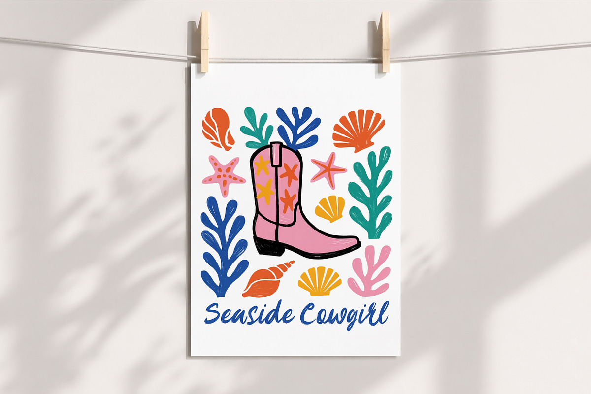 Seaside Cowgirl PNG, Coastal Cowgirl, a Seasonal Illustration by Libby Wishes (Photo 4 of 5)